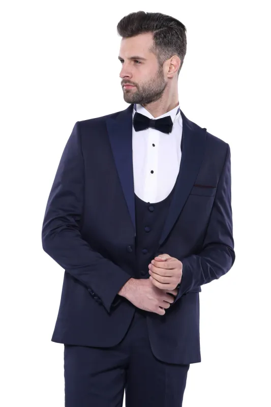 Detachable Lapel Navy Suit | Wessi sold by Wessi