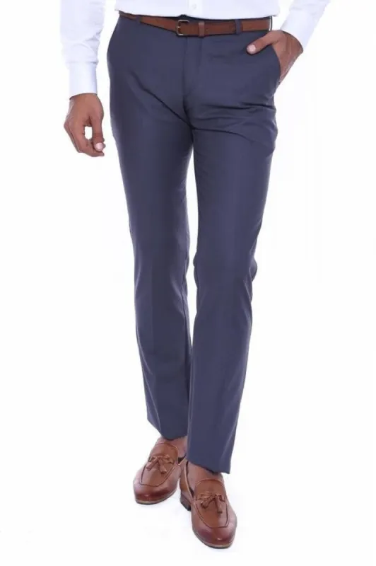 Anthracite Slim Fit Plain Men Pants - Wessi sold by Wessi