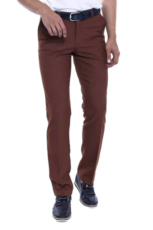 Dot Pockets Slim Fit Cotton Tan Men Pants - Wessi sold by Wessi