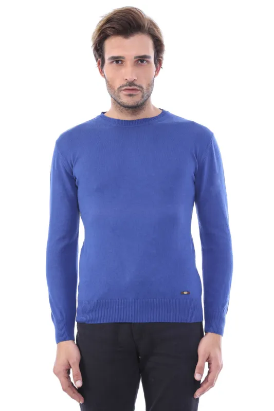 Circle Collar Indigo Color Sweater - Wessi sold by Wessi