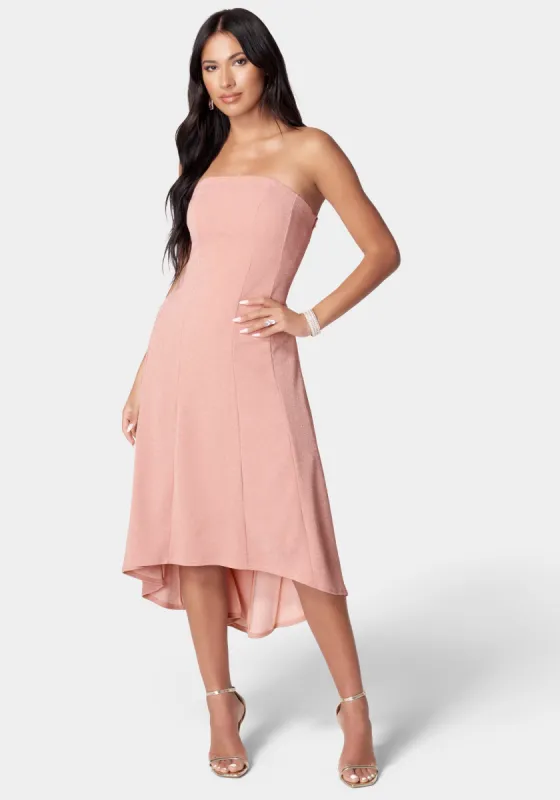 Strapless Midi Flare Dress sold by Bebe