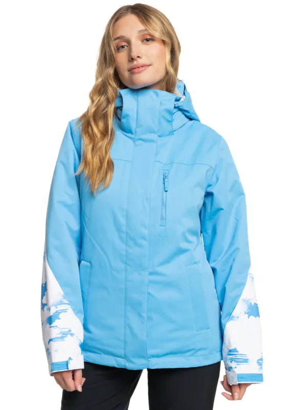 Roxy Jetty Block Technical Snow Jacket - Azure Blue Clouds sold by Roxy