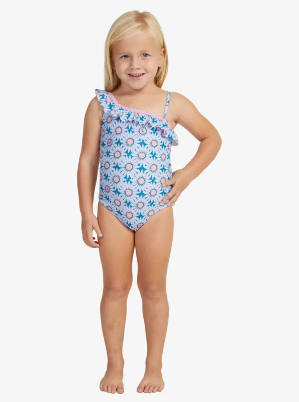 Girls' 2-7 Bold Florals One-Piece Swimsuit - Crystal Teal