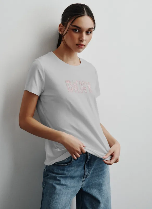 GLITTER LOGO TEE sold by DKNY