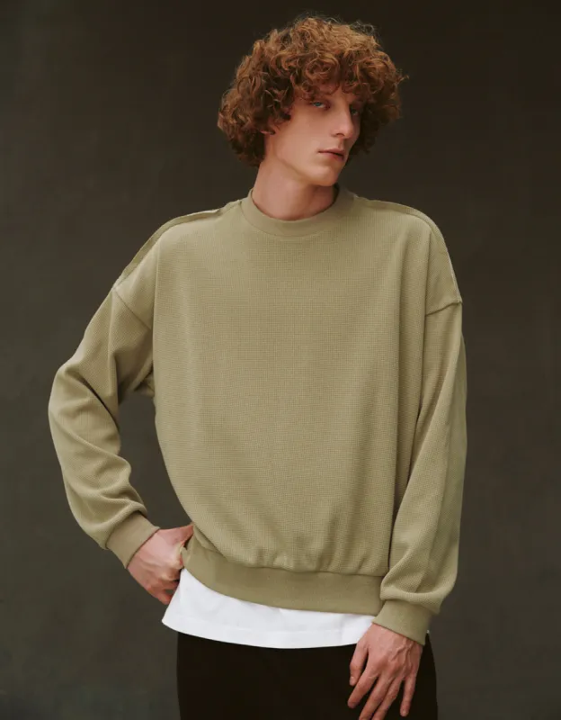 Drop Shoulder Sleeve Crew Neck Sweatshirt sold by Urban Revivo