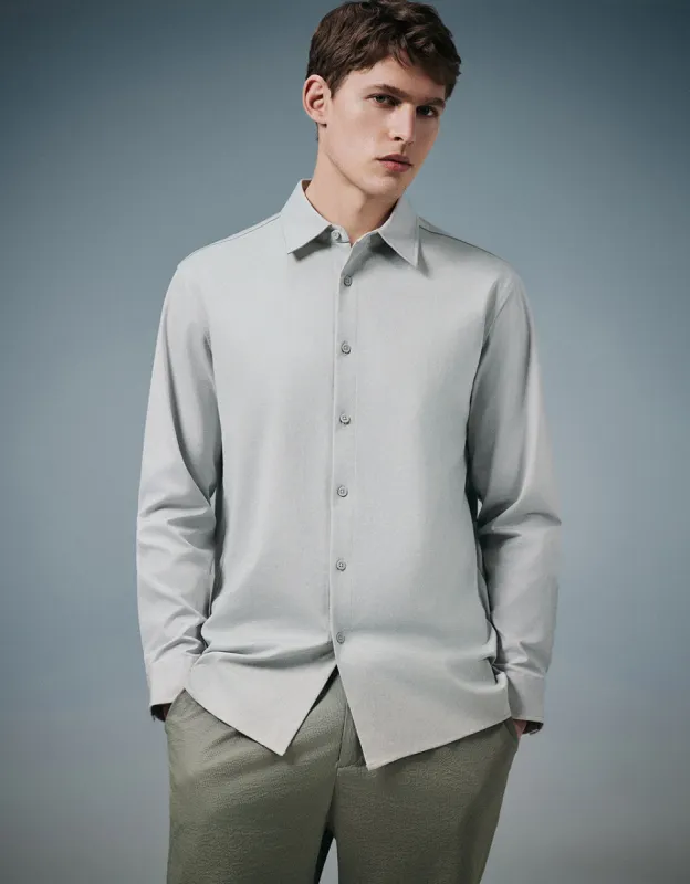 Button Up Straight Knitted Shirt sold by Urban Revivo