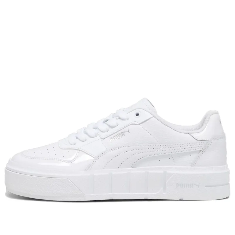 (WMNS) PUMA Cali Court Patent Shoes 'Triple White' 394755-02 sold by KicksCrew