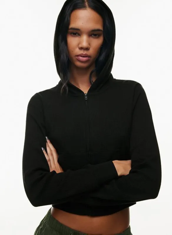waffle zip hoodie sold by Aritzia