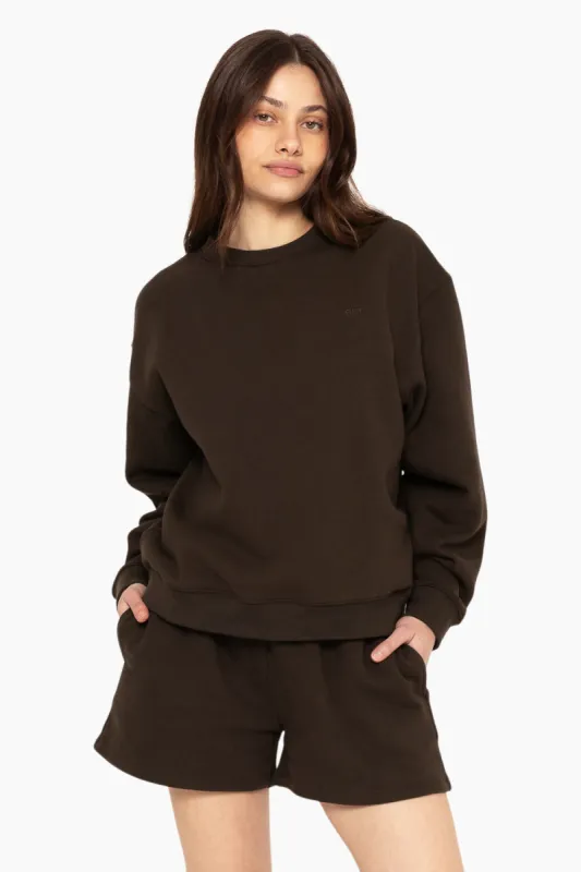 HEAVYWEIGHT SWEATS CREWNECK - ESPRESSO sold by SETactive