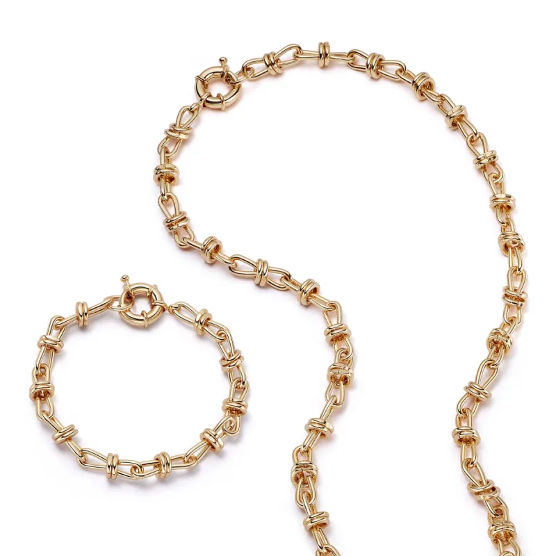 Polly Sayer Knot Chain Layering Set 18ct Gold Plate sold by Daisy Jewellery