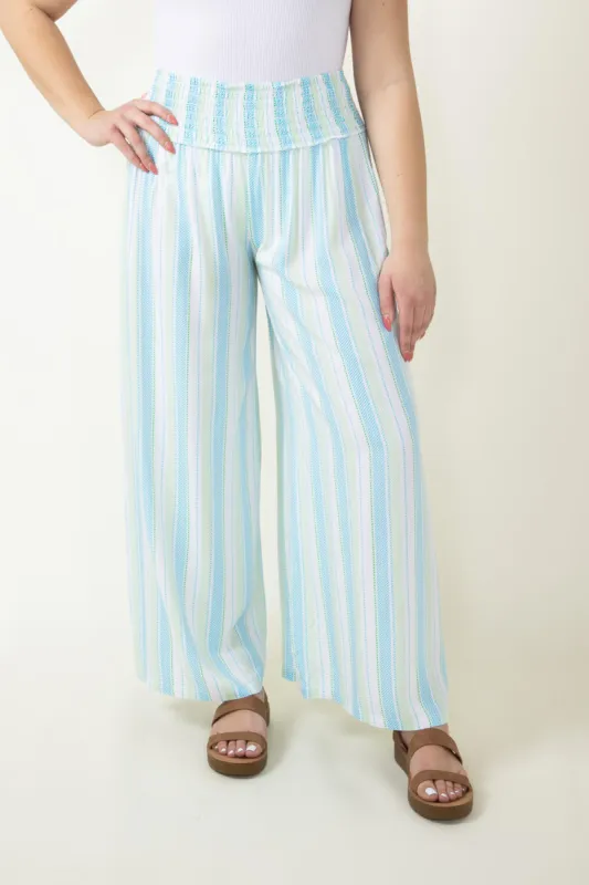 Simply Southern Palazzo Stripe Pants for Women in Blue/Green | PP-0124-PNT-PALAZZO-STRIPE sold by Glik’s