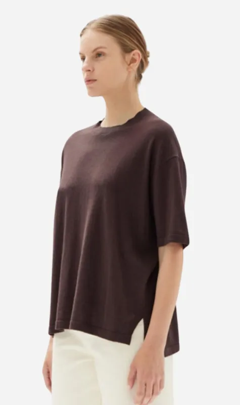 Assembly Label | Cotton Cashmere Relaxed Tee - Chestnut sold by Sister & Co