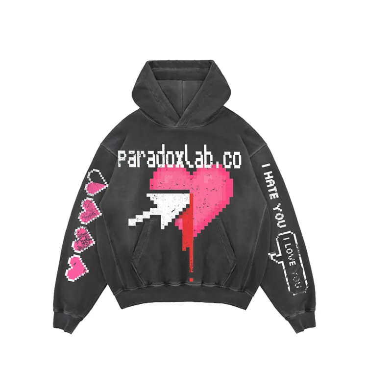 "COMPUTER LOVE" - PULL-OVER HOODIE (BLACK) sold by Paradox Lab