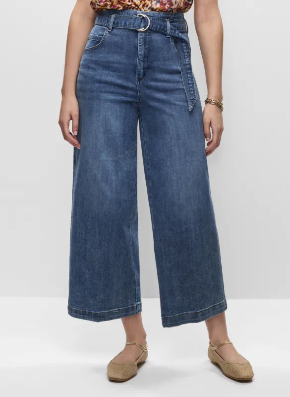 High-Rise Belted Culotte Jeans sold by Melanie Lyne