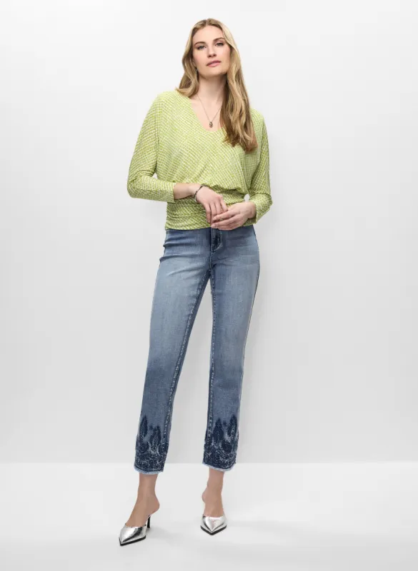 Banded Hem Top & Straight Leg Jeans sold by Melanie Lyne