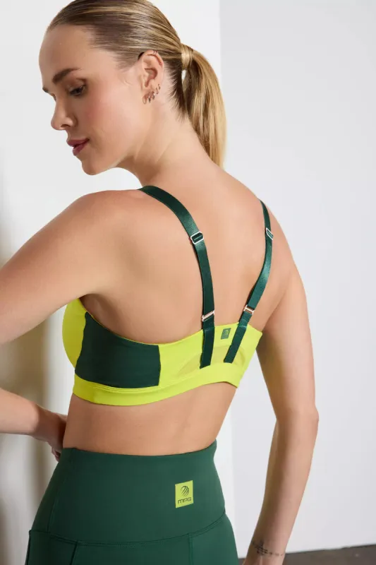 Vital Panelled Medium Support Mesh Back Sports Bra sold by MPG