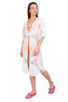 Kimono midi mesh bordado sold by Shasa