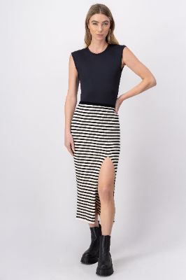 Falda maxi rayas abertura sold by Shasa