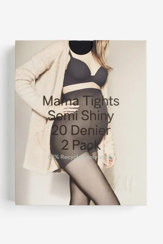H&M - MAMA 2-pack 20 denier tights - Black sold by H&M