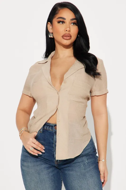 Dawn Shirt - Khaki sold by Fashion Nova