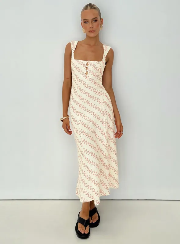 Chosen Girl Linen Blend Midi Dress Multi sold by Princess Polly