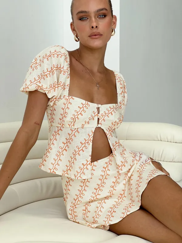 Passionfruit Linen Blend Top Multi sold by Princess Polly