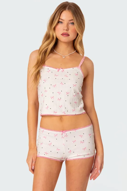 Shelly Pointelle Printed Tank Top sold by Edikted