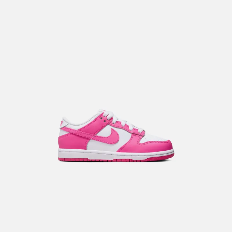 Nike PS Dunk Low - White / Laser Fuchsia sold by Kith
