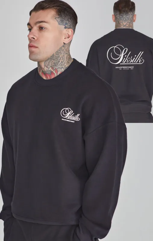Black Graphic Sweater sold by Siksilk