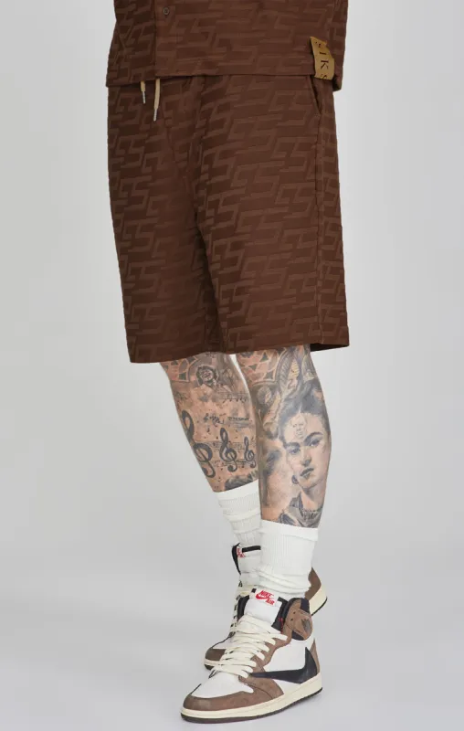 Brown Towelling Shorts sold by Siksilk