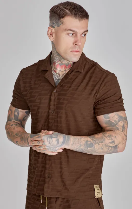 Brown Towelling Shirt sold by Siksilk