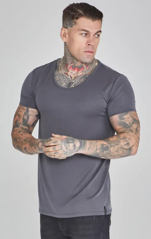 Grey Muscle Fit T-Shirt sold by Siksilk