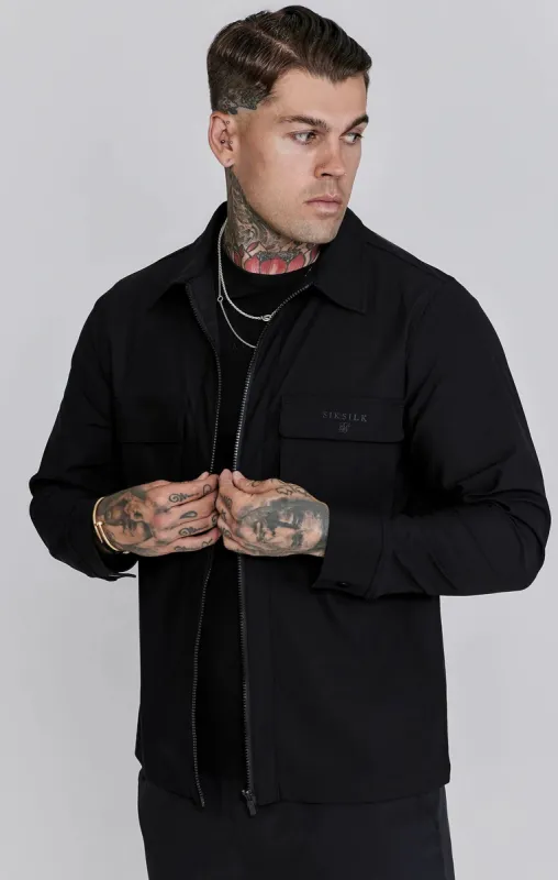 Black Utility Overshirt sold by Siksilk