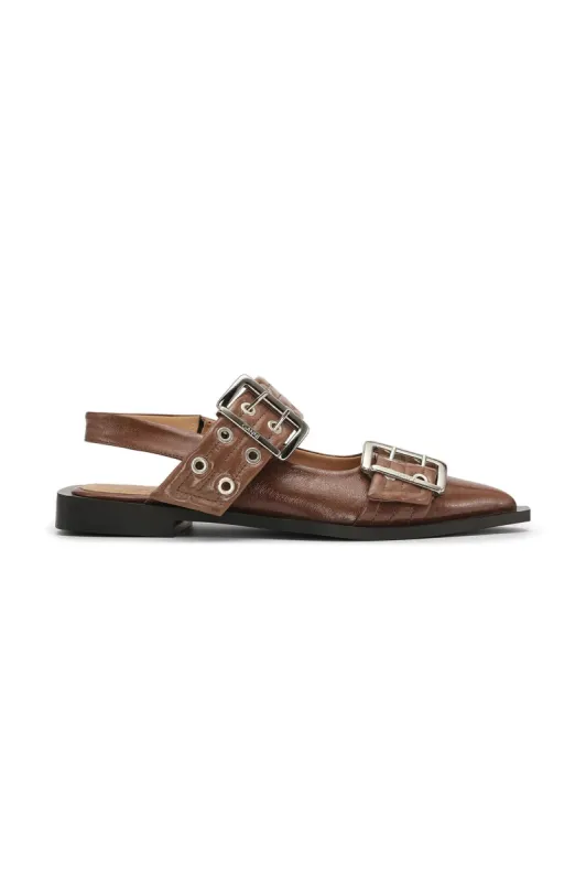 Feminine Buckle Ballerinas sold by Hills Dry Goods