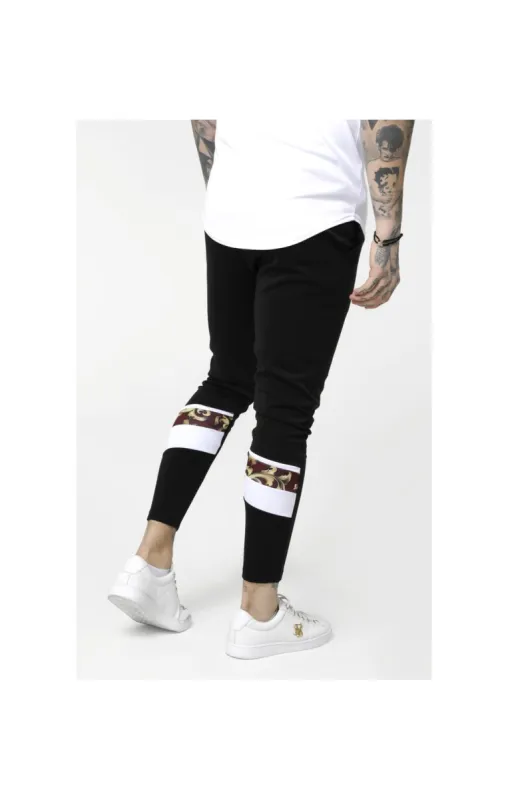 SikSilk Royal Venetian Sprint Tracksuit Pants – Black & Deep Red sold by Siksilk