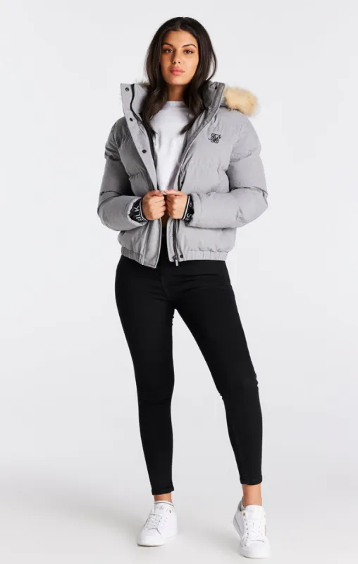 SikSilk Core Cropped Parka - Grey Marl sold by Siksilk