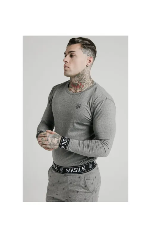 Grey Marl Long Sleeve T-Shirt sold by Siksilk