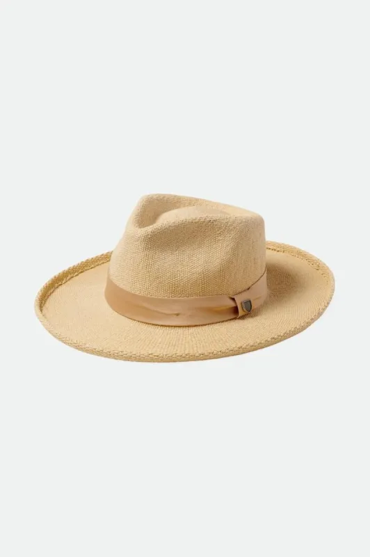Victoria Straw Fedora - Natural/Oat Milk sold by Brixton
