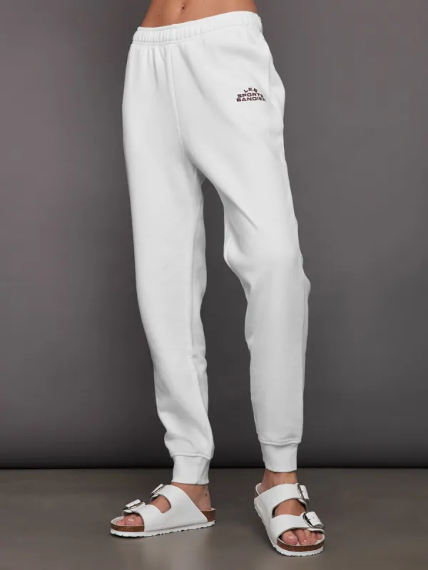 Les Sports Bandier Jogger - White/Cordovan sold by Carbon38
