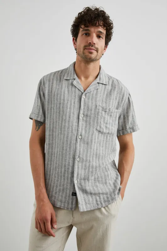 WAIMEA SHIRT - QUINOA NAVY STRIPE sold by Rails