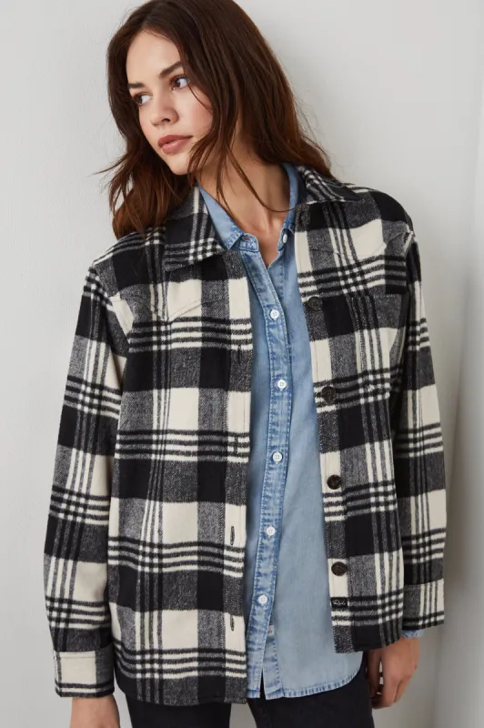 TRIPP SHIRT JACKET - OYSTER BLACK sold by Rails