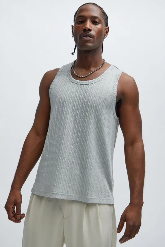 Kellen Textured Tank - Grey sold by Fashion Nova