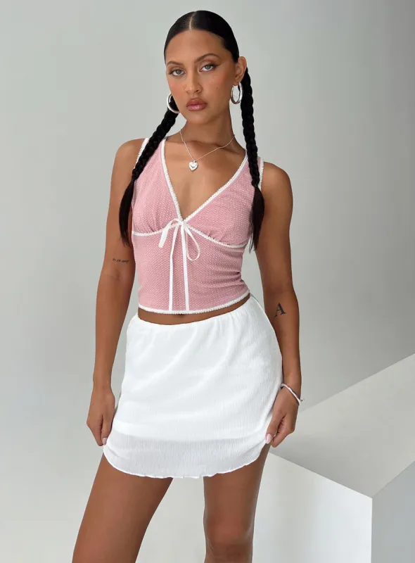 Kennedie Mini Skirt White sold by Princess Polly