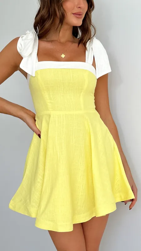 Balta Mini Dress - Yellow / White sold by Billy J