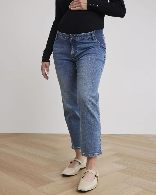 Vintage Wash Slim Ankle Leg Jeans - Thyme Maternity sold by RW&CO.