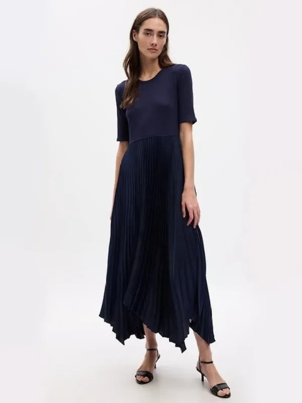 Satin Pleated Midi Dress sold by GAP