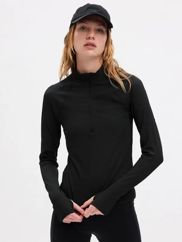 GapFit Studio Rib Quarter-Zip Top sold by GAP