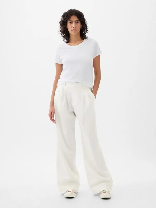 365 High Rise Linen-Cotton Trousers sold by GAP