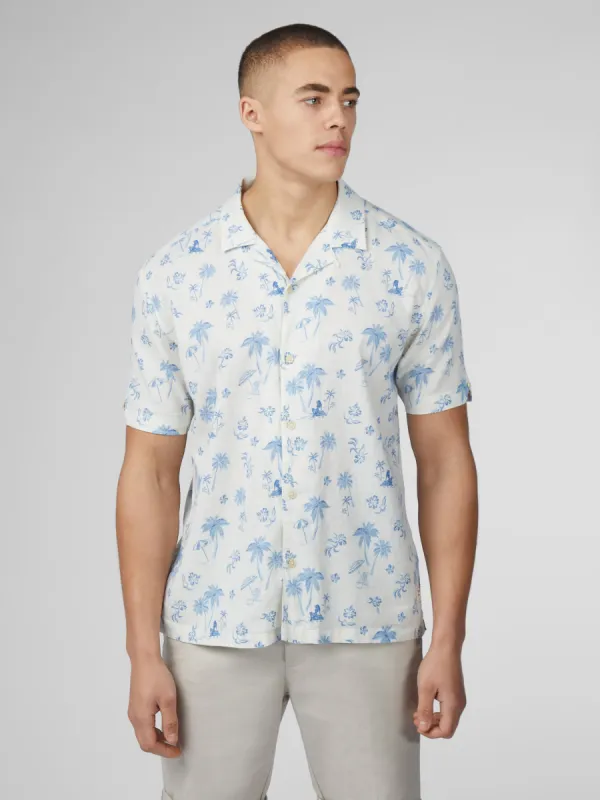 Signature Resort Print Shirt - Ivory sold by Ben Sherman