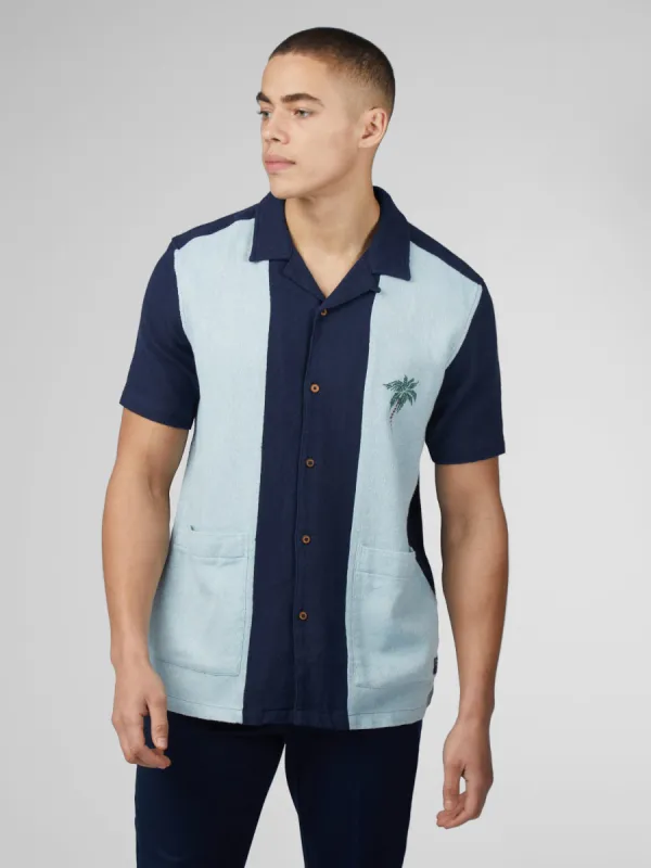 Signature Recycled Boucle Resort Shirt - Dark Navy sold by Ben Sherman